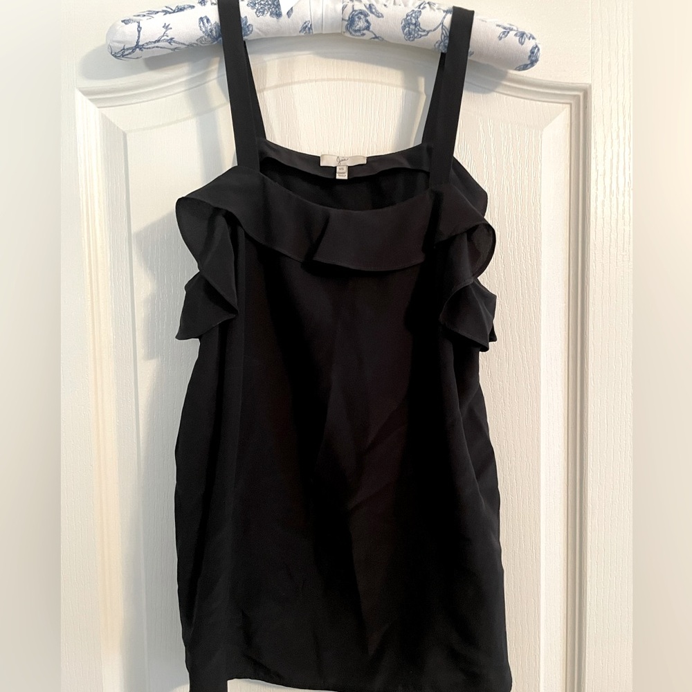 JOIE RUFFLED SILK TANK